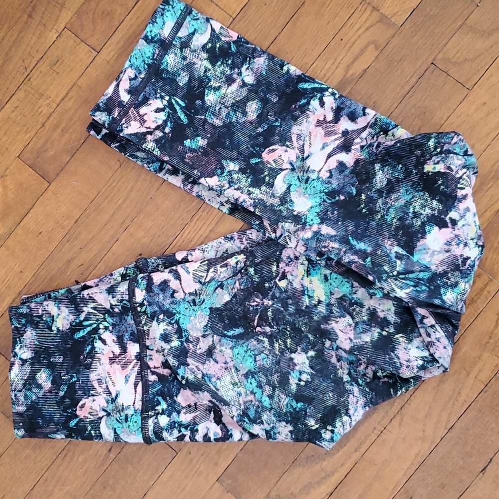 lululemon athletica Floral Abstract Leggings in Black, Teal, Pink
